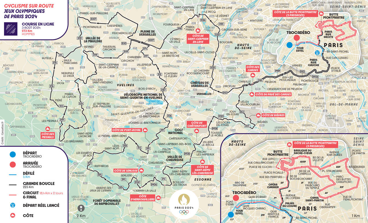 Parcours cyclisme sur route homme