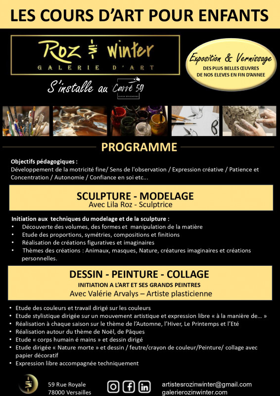 Art classes for children - Galerie Roz in Winter_Versailles